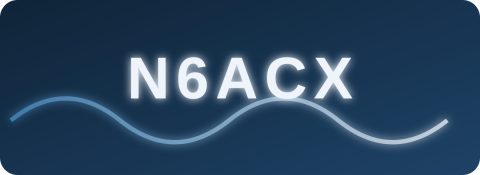 Concept 5 -- Gradient Glow Wave: glowing carrier-wave line running through the wordmark