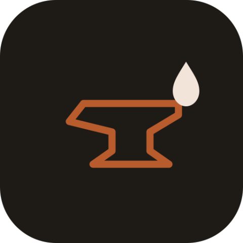 Rejected -- Concept 4: Dark Anvil (line art), stroke-style for dark backgrounds